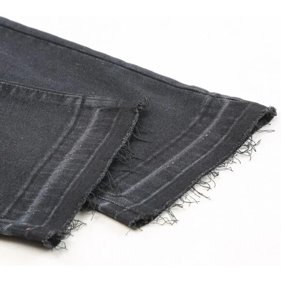 Women's High Waist Ankle Jeans Stretch Denim Casual Pants Black 6 - Picture 7 of 7